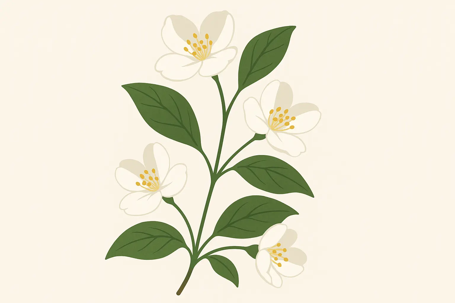 Beautiful jasmine flower tattoo design