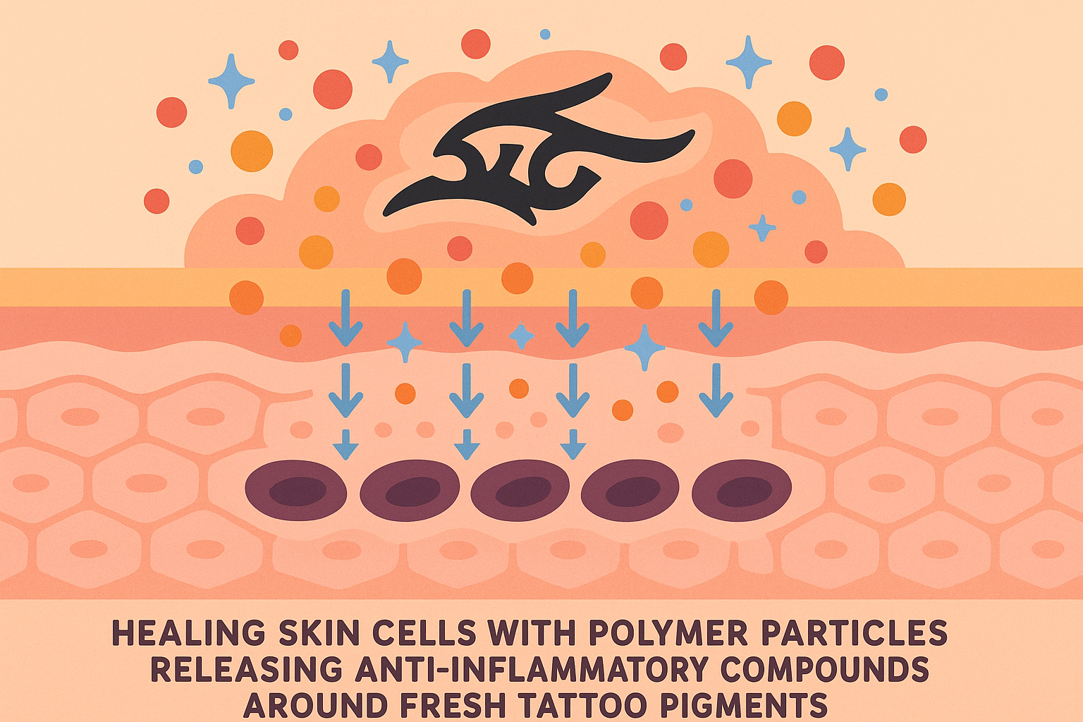 Biocompatible tattoo ink healing technology