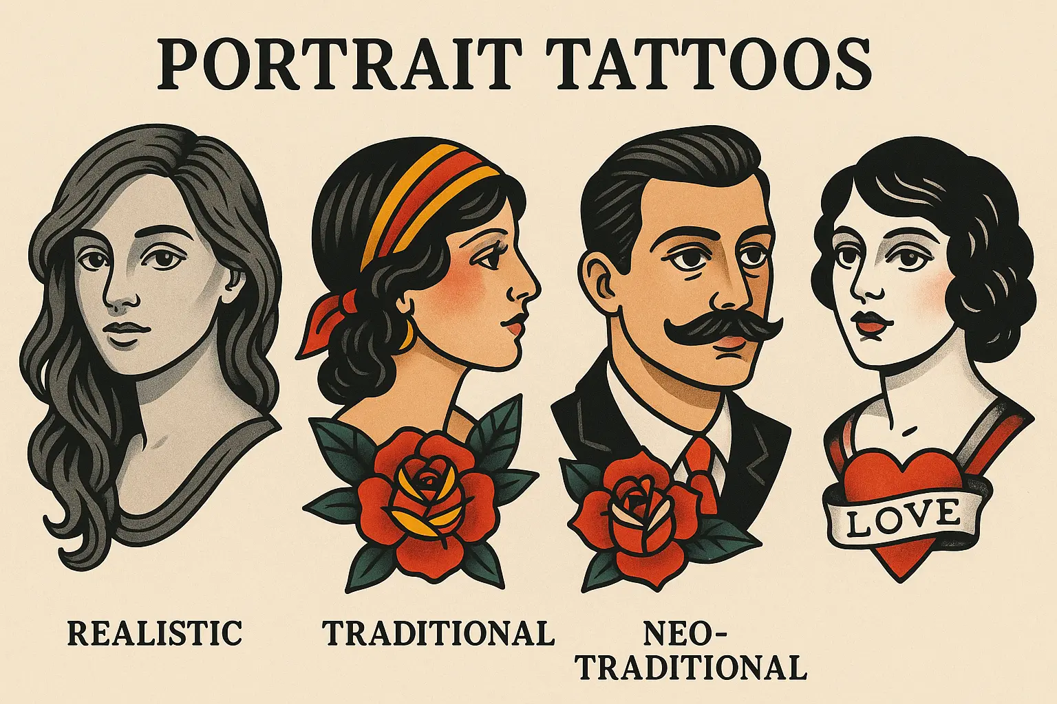 Classic kingpin portrait tattoo designs