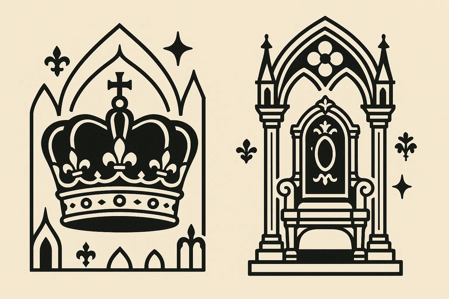 Crown and throne kingpin tattoo combination