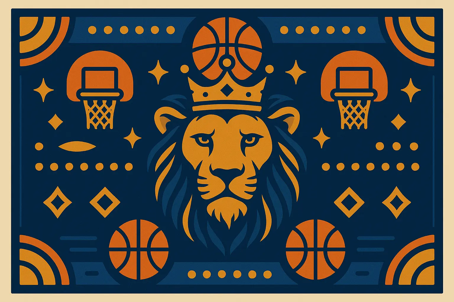 Symbolic LeBron James crown and lion tattoo design