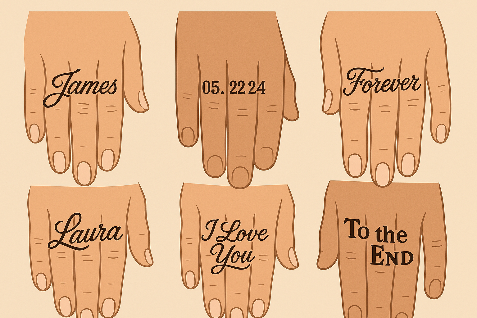 Text and script wedding ring tattoo designs