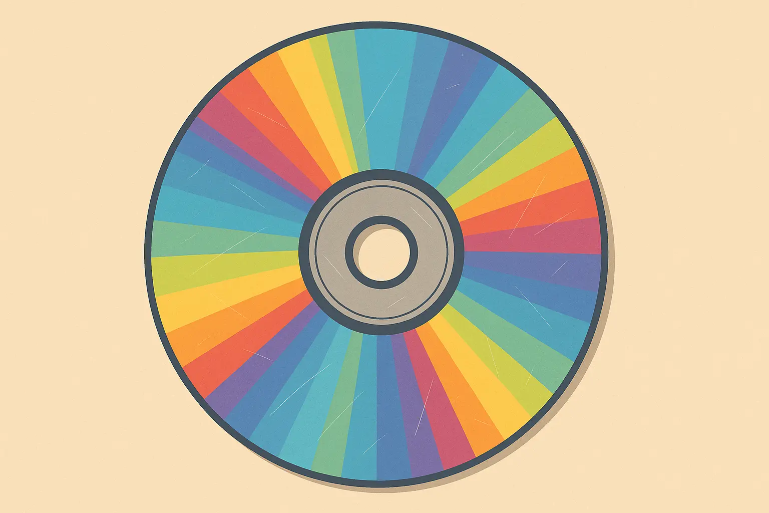 CD disc with rainbow reflection Y2K tattoo design