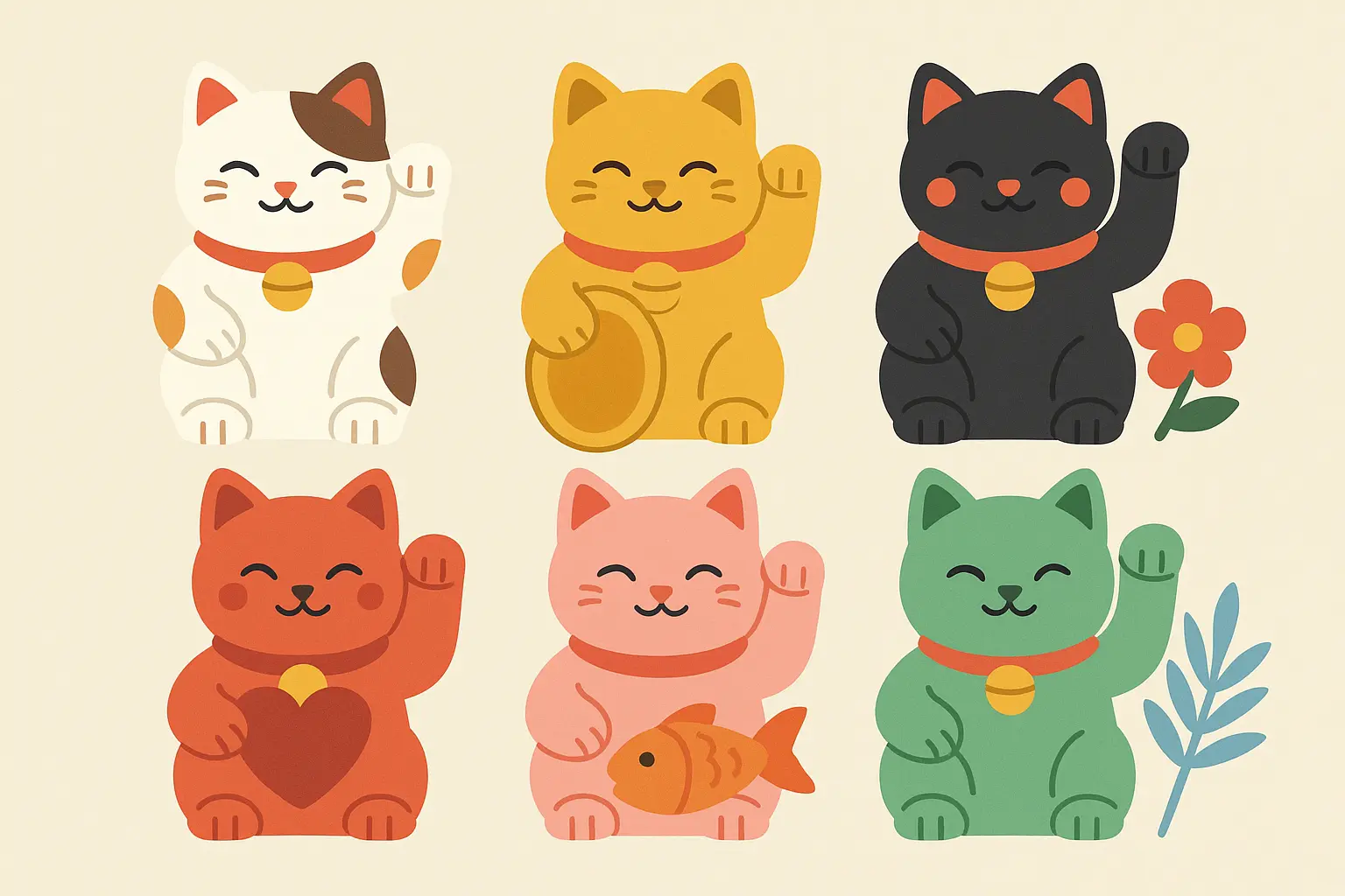 Lucky cat tattoo color meanings