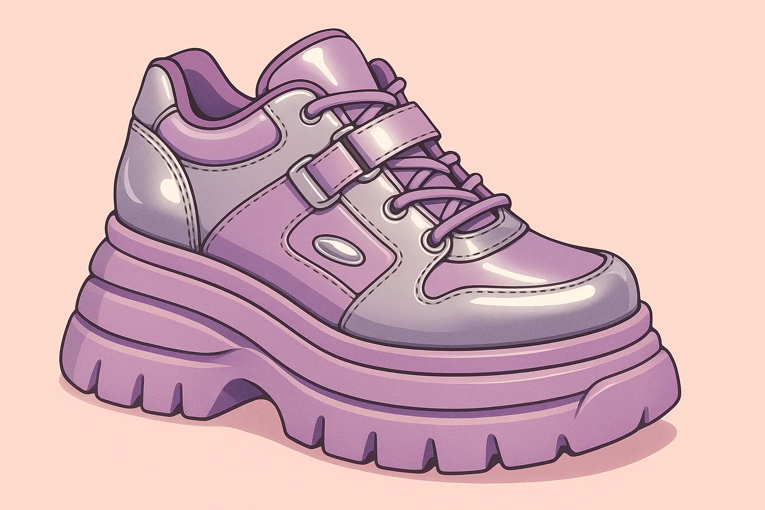 Chunky platform sneaker Y2K fashion tattoo design