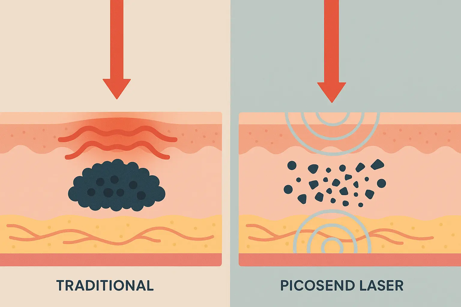 Pico laser tattoo removal technology diagram