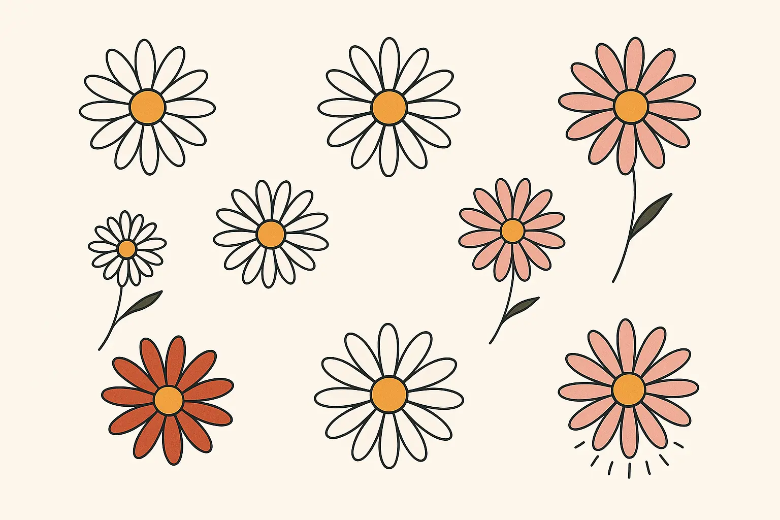 Daisy tattoo design on skin