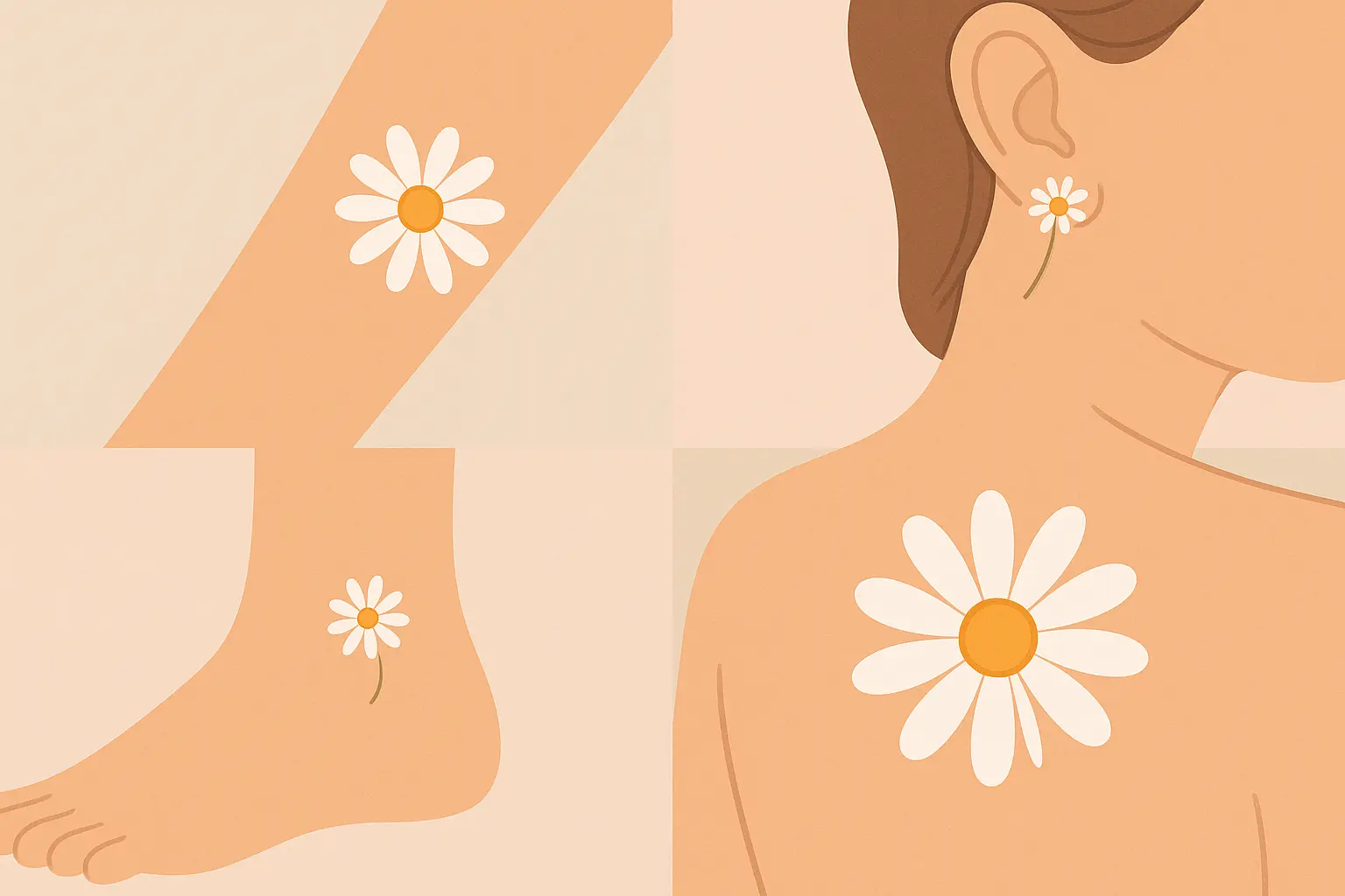 White daisy tattoo symbolizing new beginnings after trauma