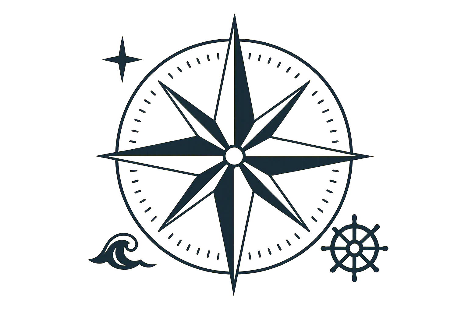 Compass rose eternal tattoo design