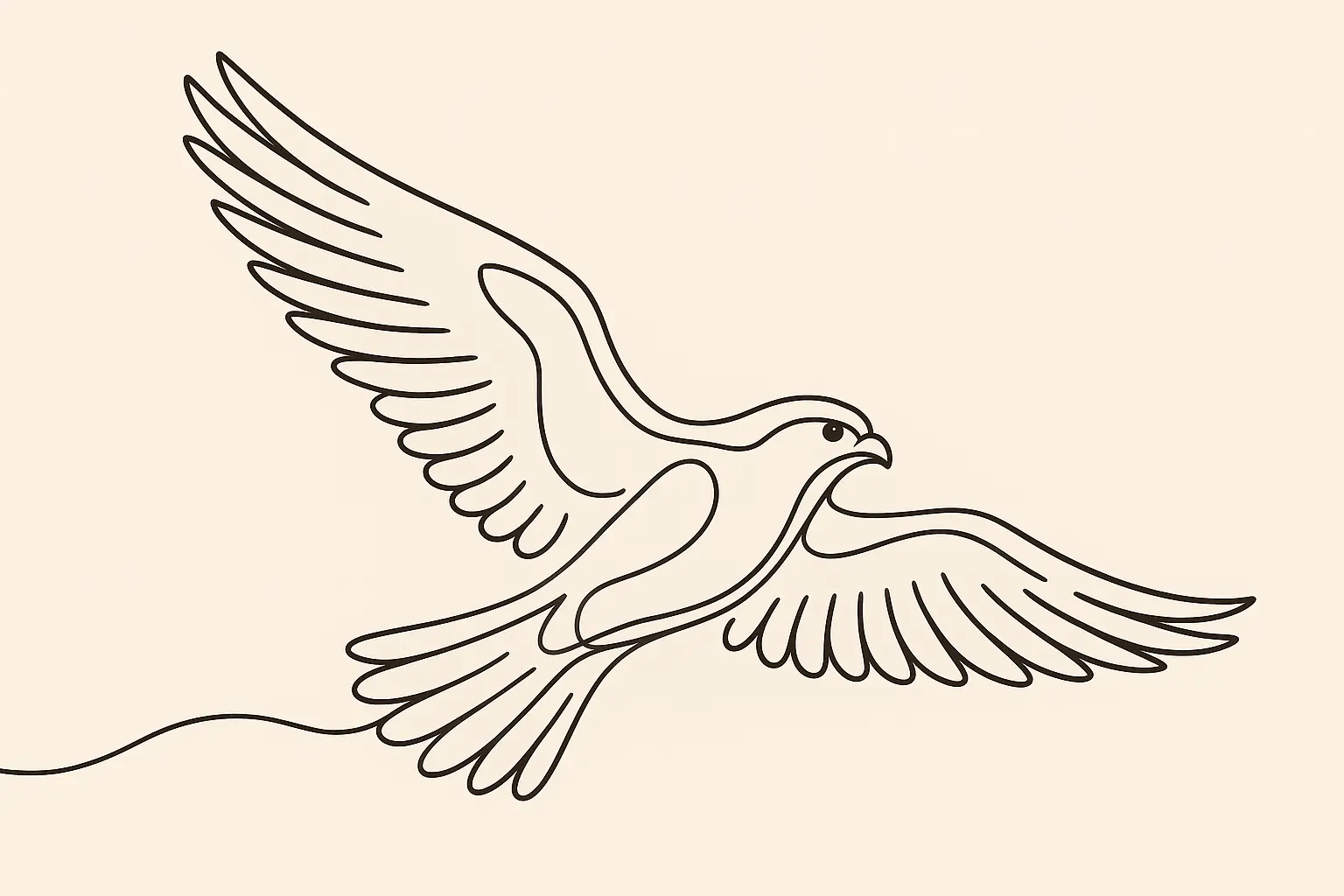 Minimalist geometric falcon tattoo design