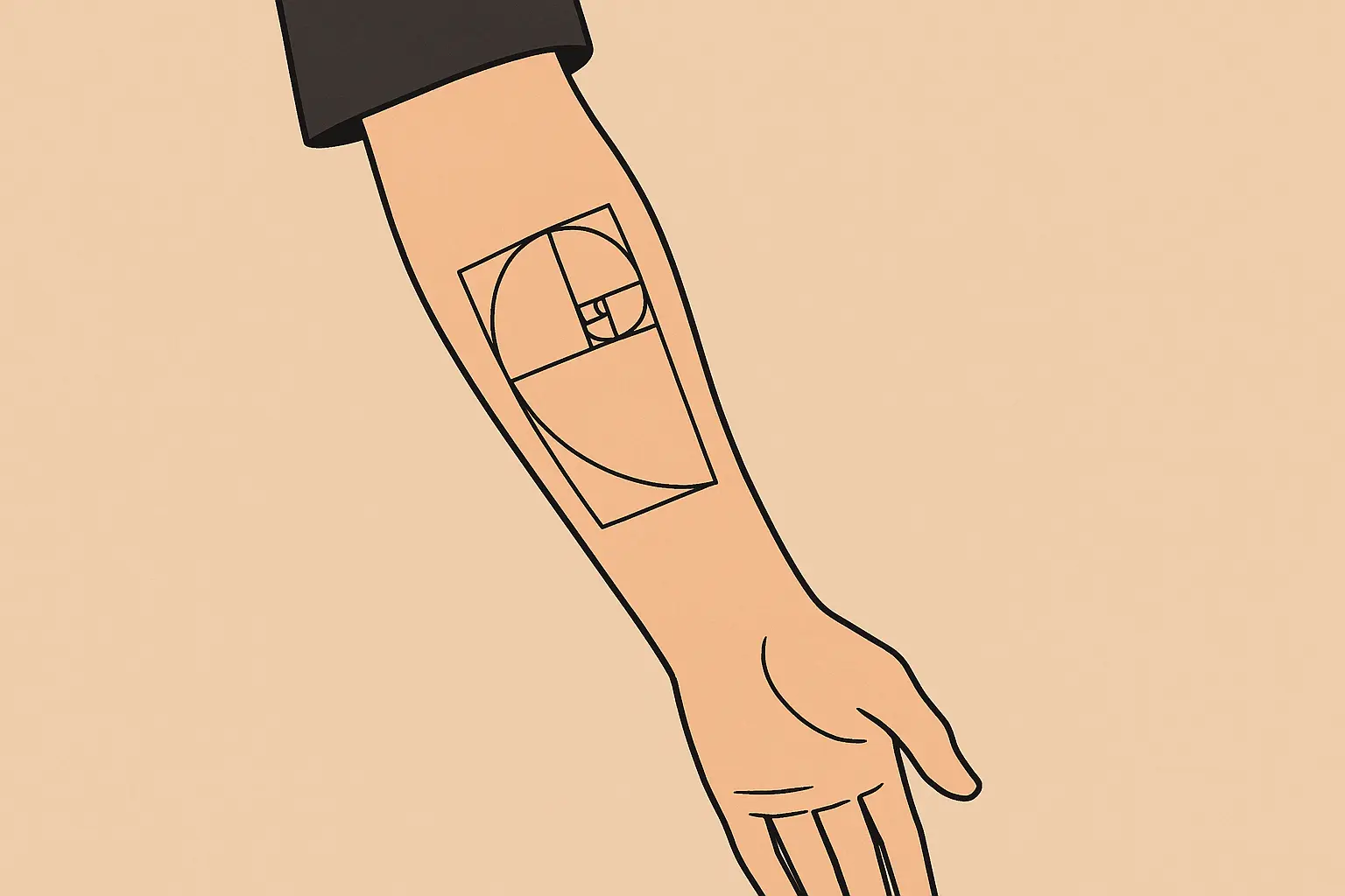 Mathematical Fibonacci tattoo designs showcasing geometric precision