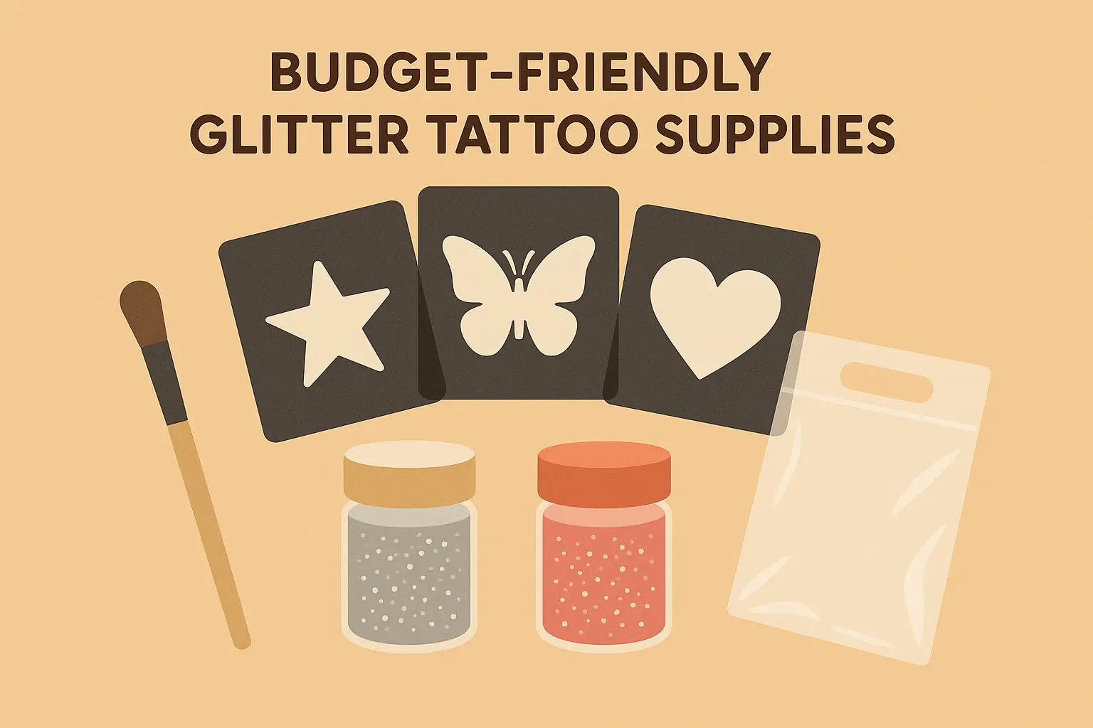 Budget-friendly glitter tattoo starter kit with basic supplies