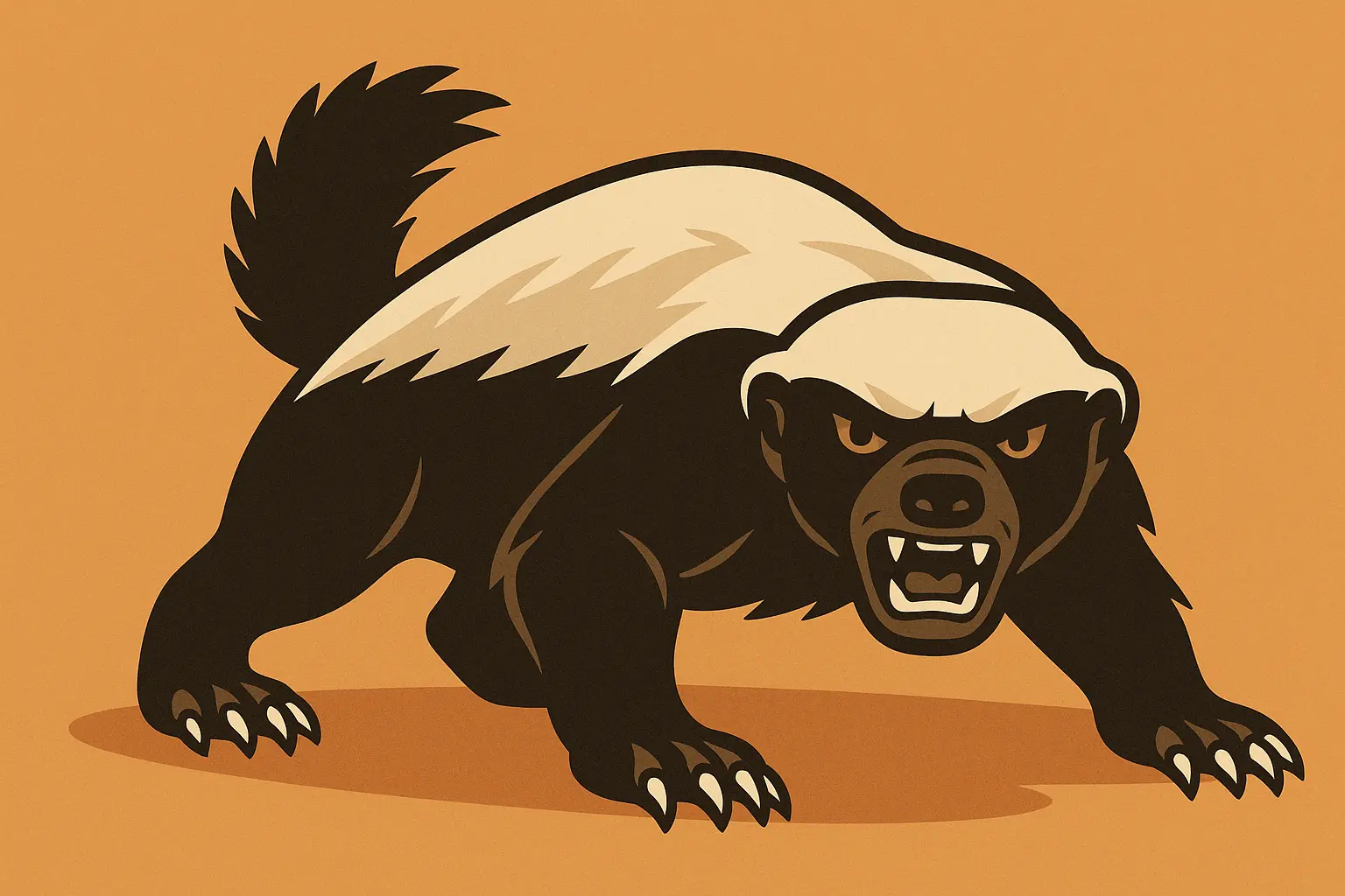 Fierce honey badger tattoo design showcase