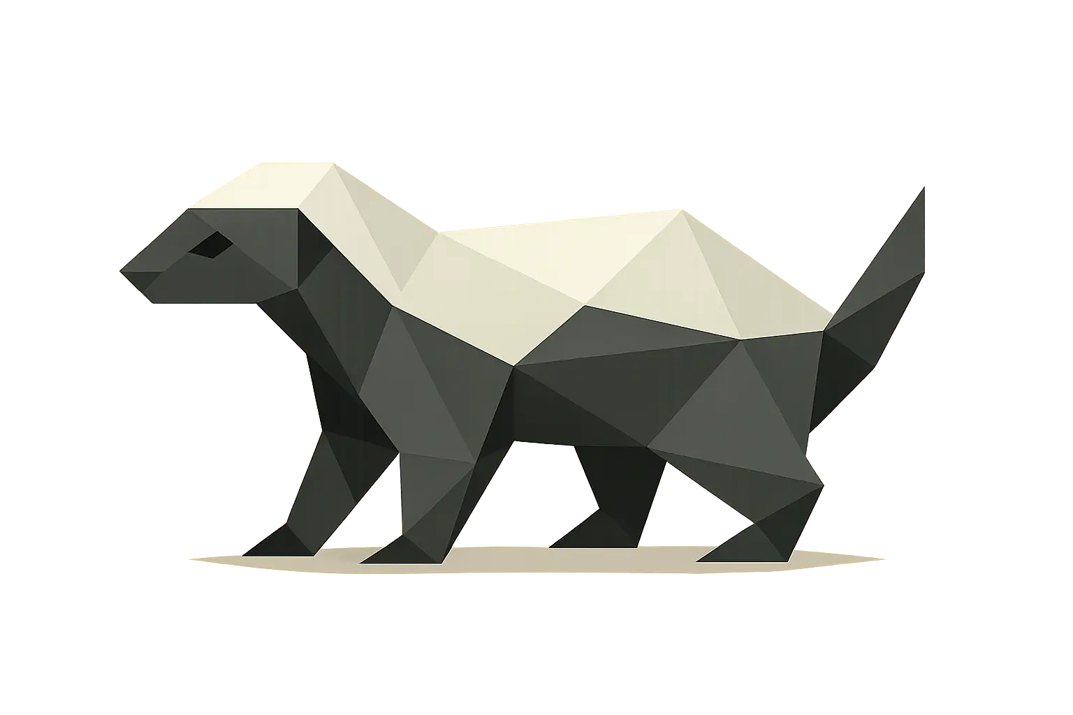 Geometric honey badger silhouette tattoo design