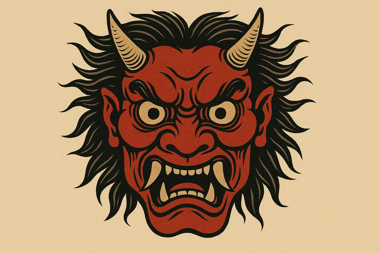 Traditional oni demon tattoo designs