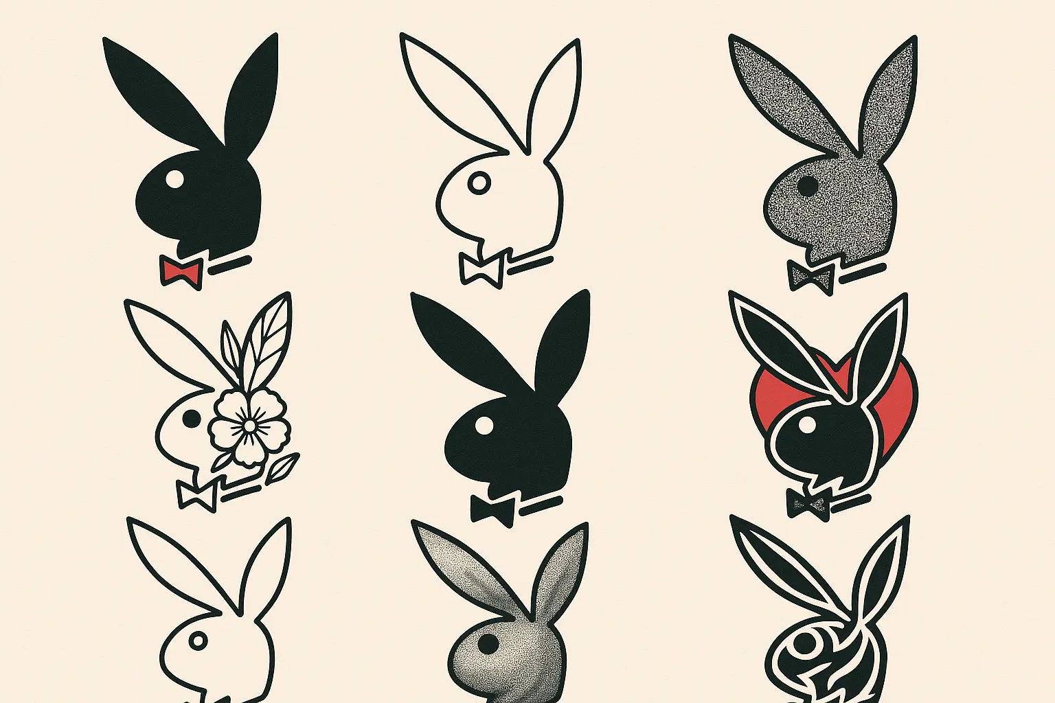 Various playboy tattoo design examples
