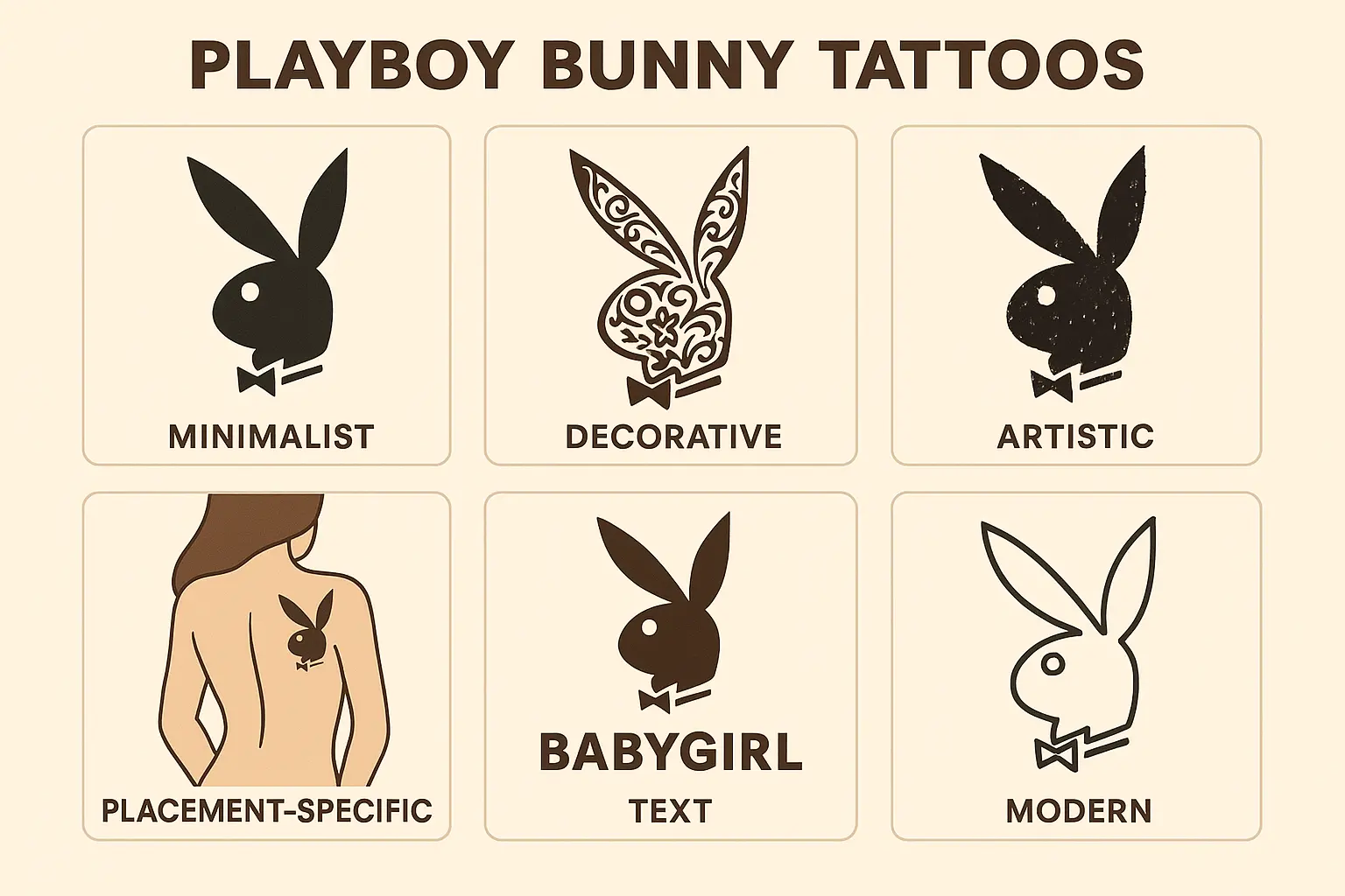 Collection of playboy tattoo design categories