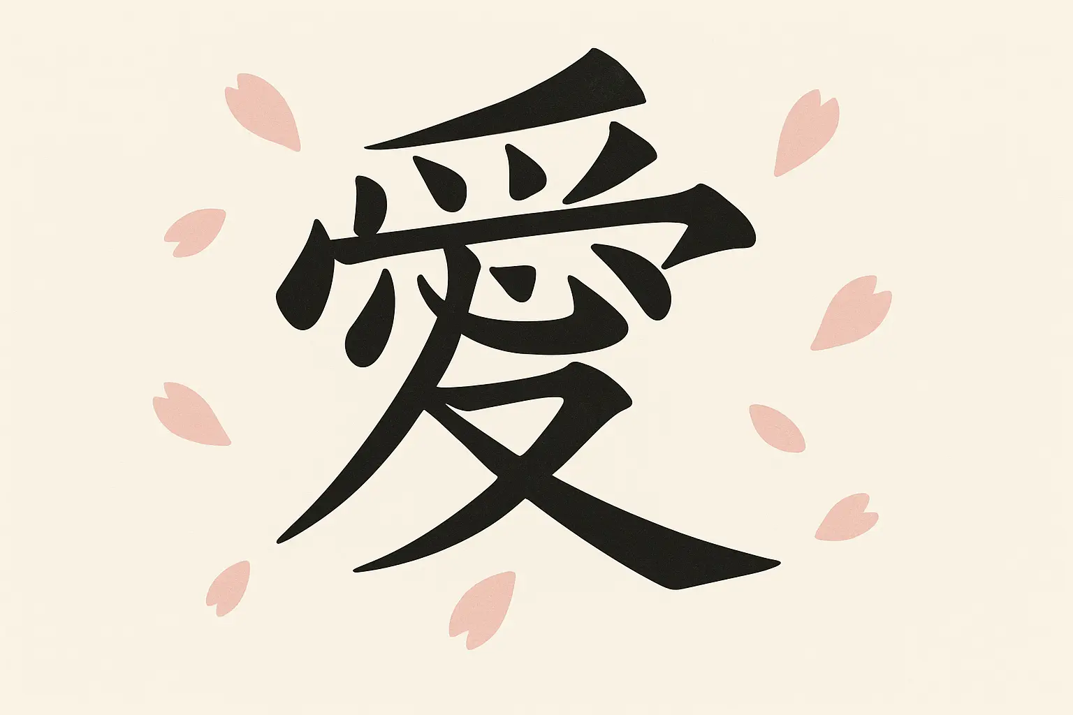 Love kanji character in traditional calligraphy style