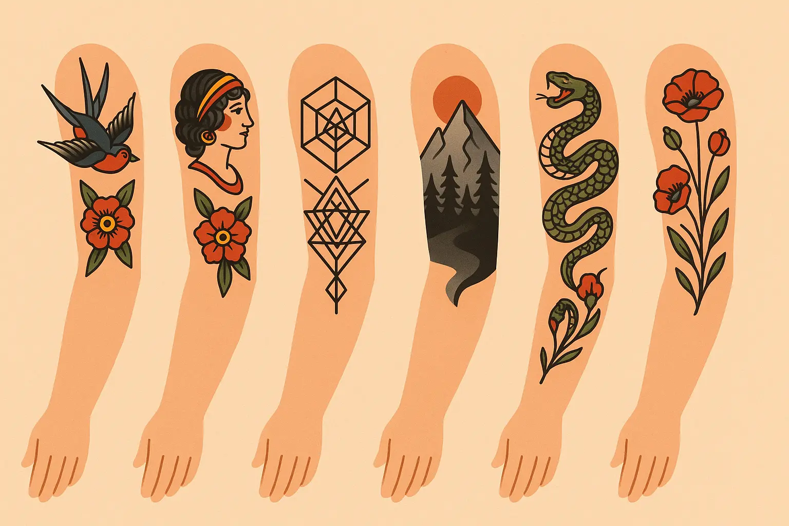 Quarter sleeve tattoo design showcase
