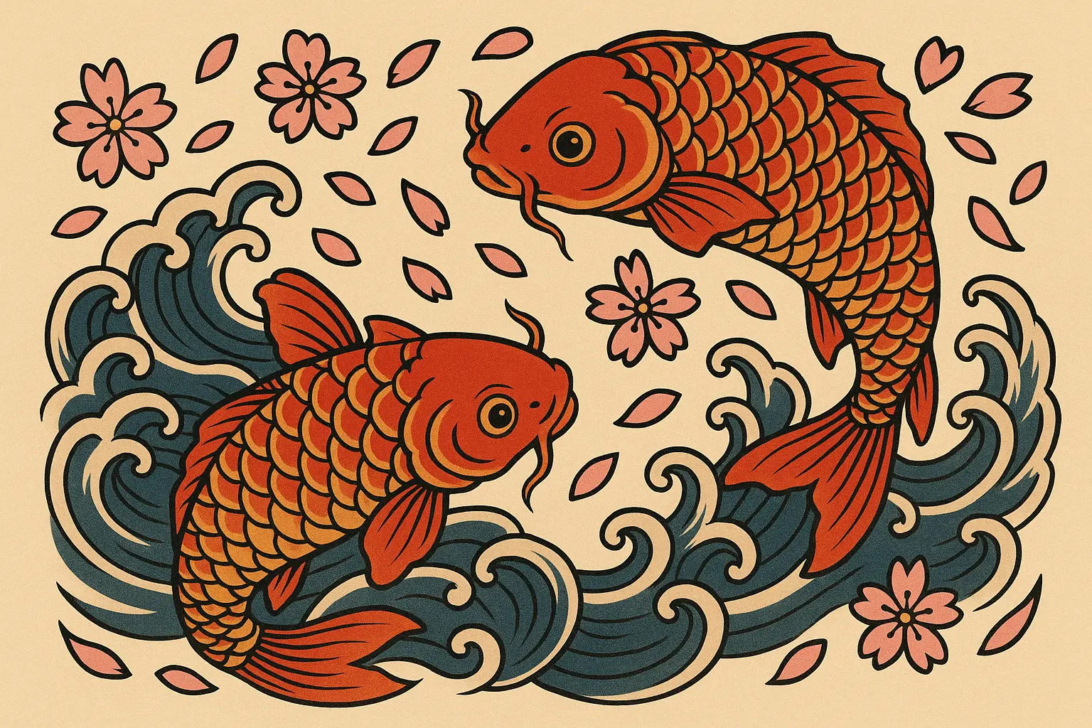 Japanese koi fish quarter sleeve design