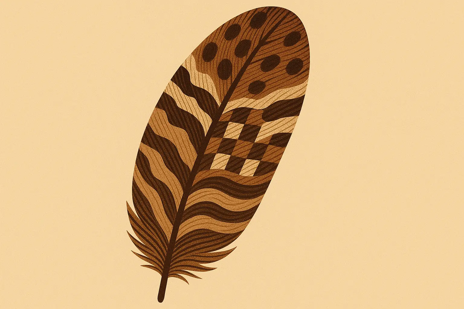 Detailed sparrow feather tattoo design