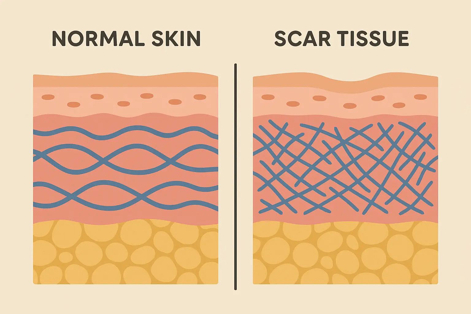 Scar tissue collagen structure