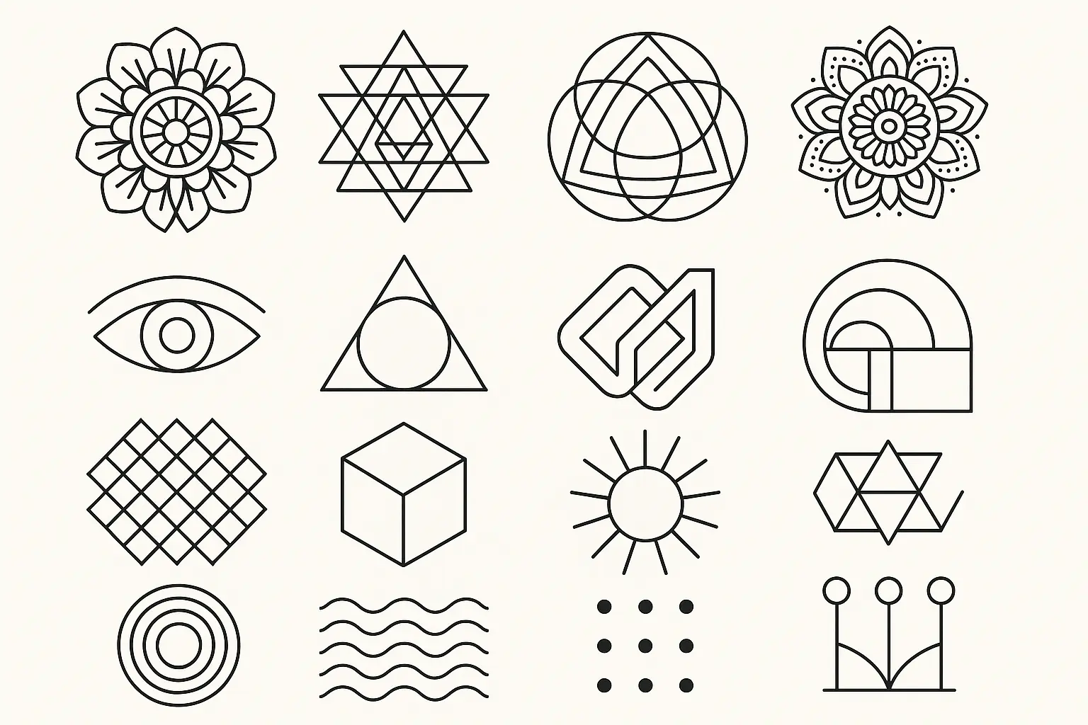 Geometric and minimalist tattoo patterns