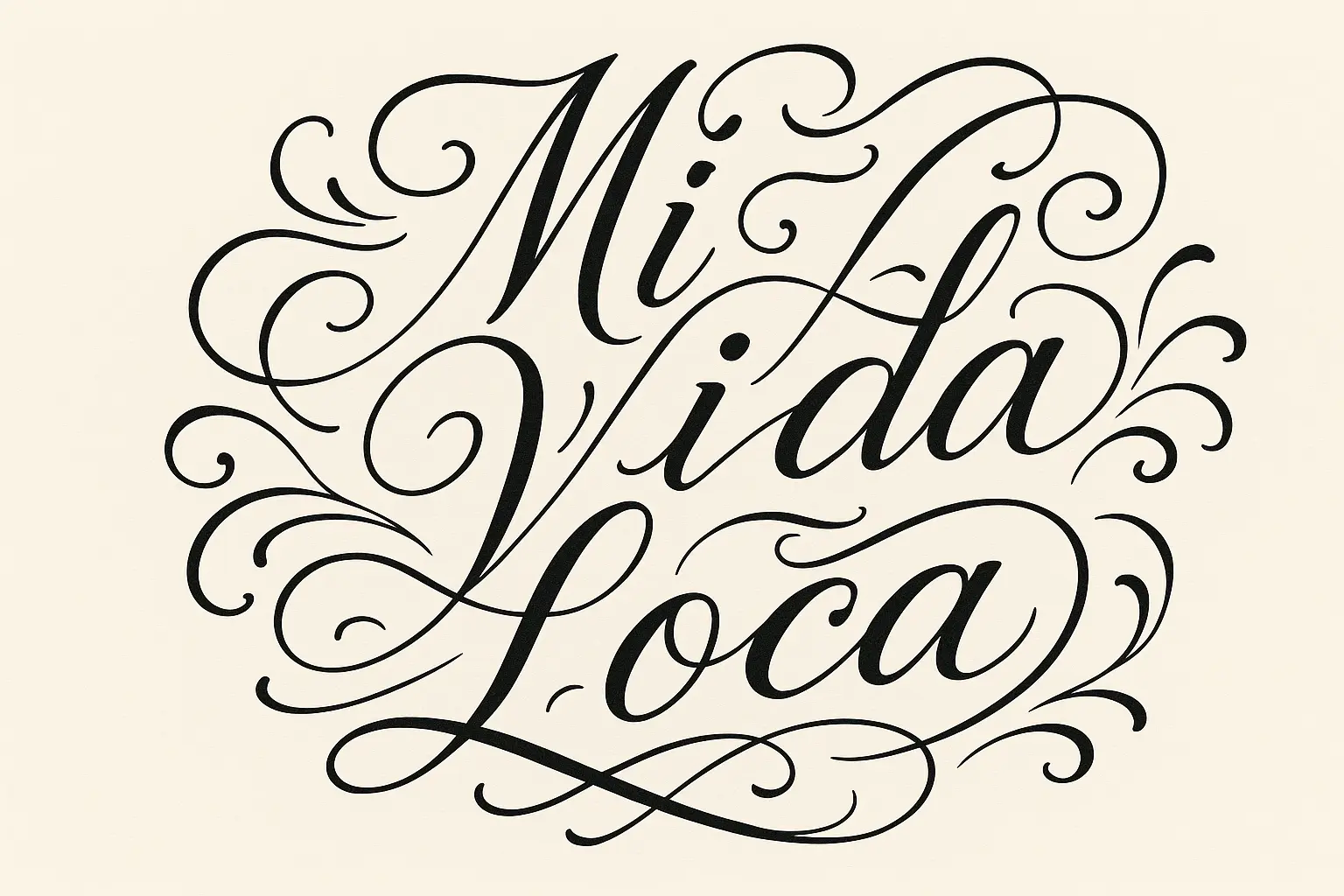 Decorative mi vida loca tattoo designs with symbolic elements