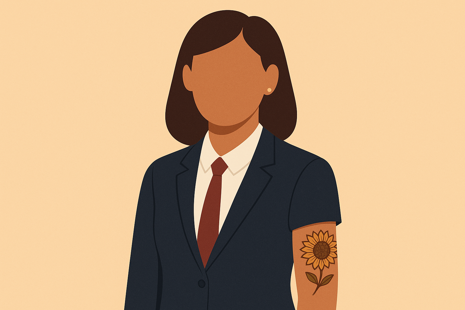 Professional sunflower tattoo workplace symbolism