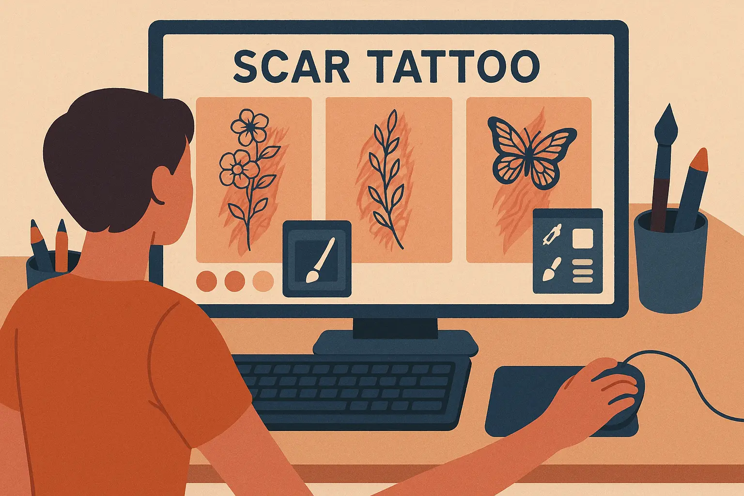 AI tattoo design for scars