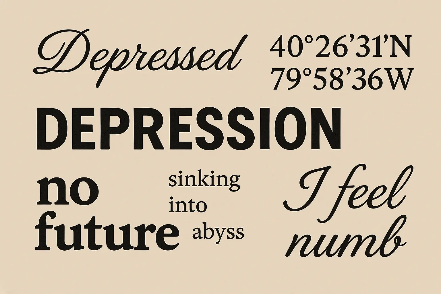Text-based depression tattoo designs