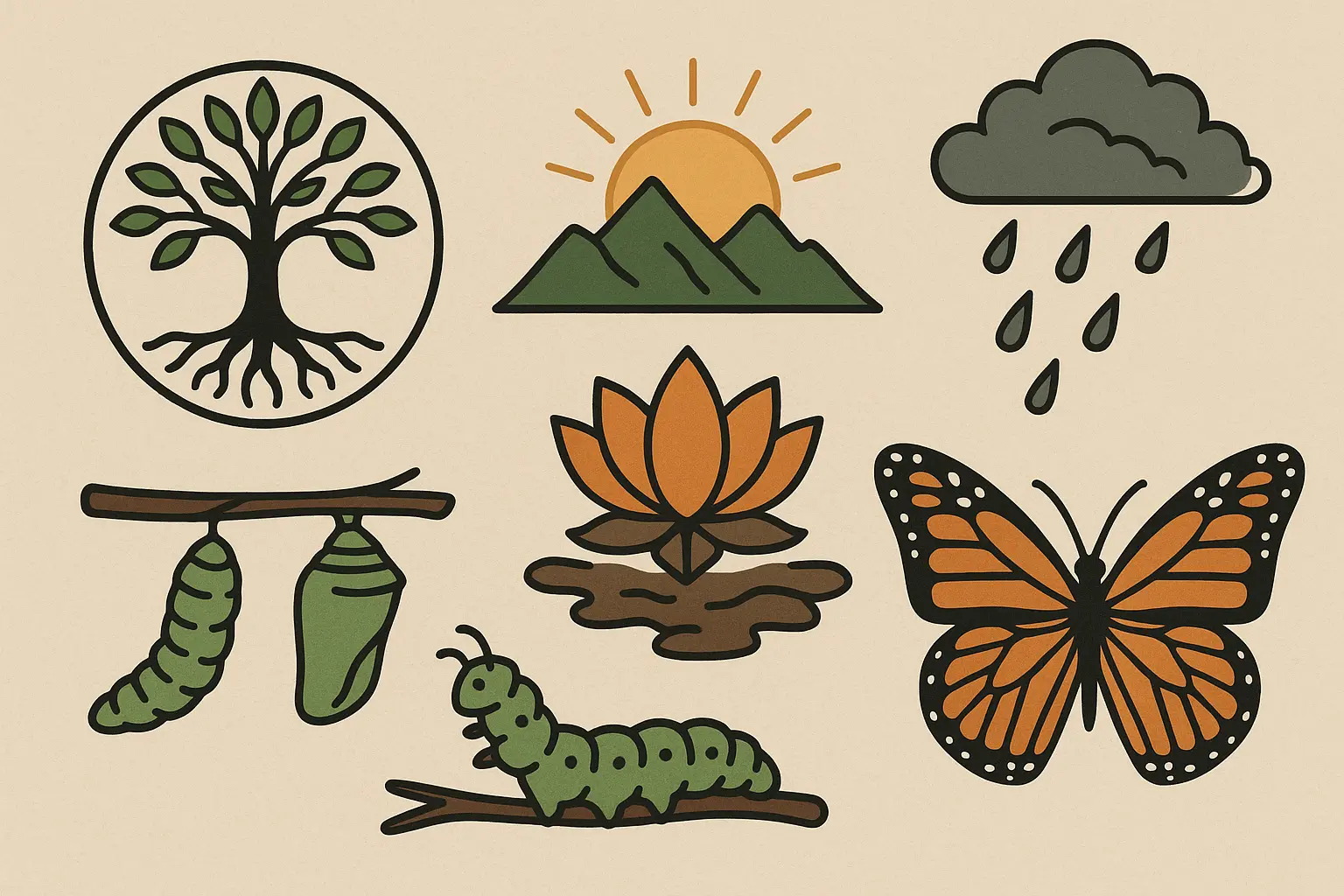 Nature-themed depression tattoo designs