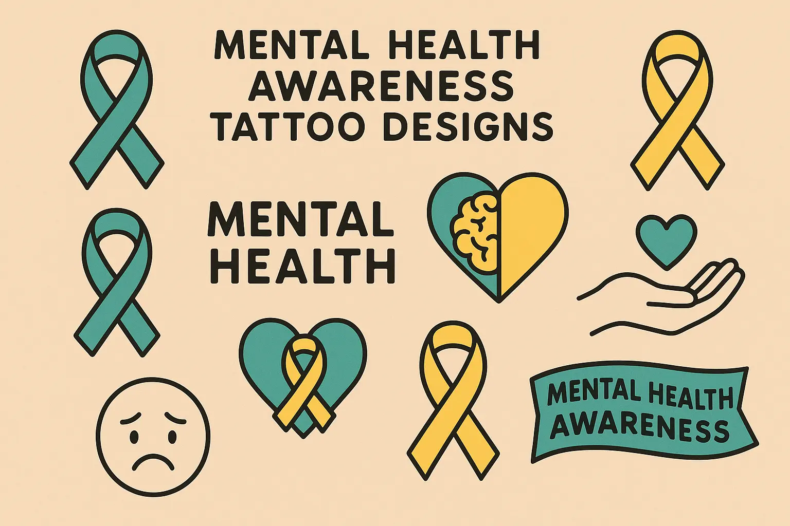 Awareness and advocacy depression tattoo designs
