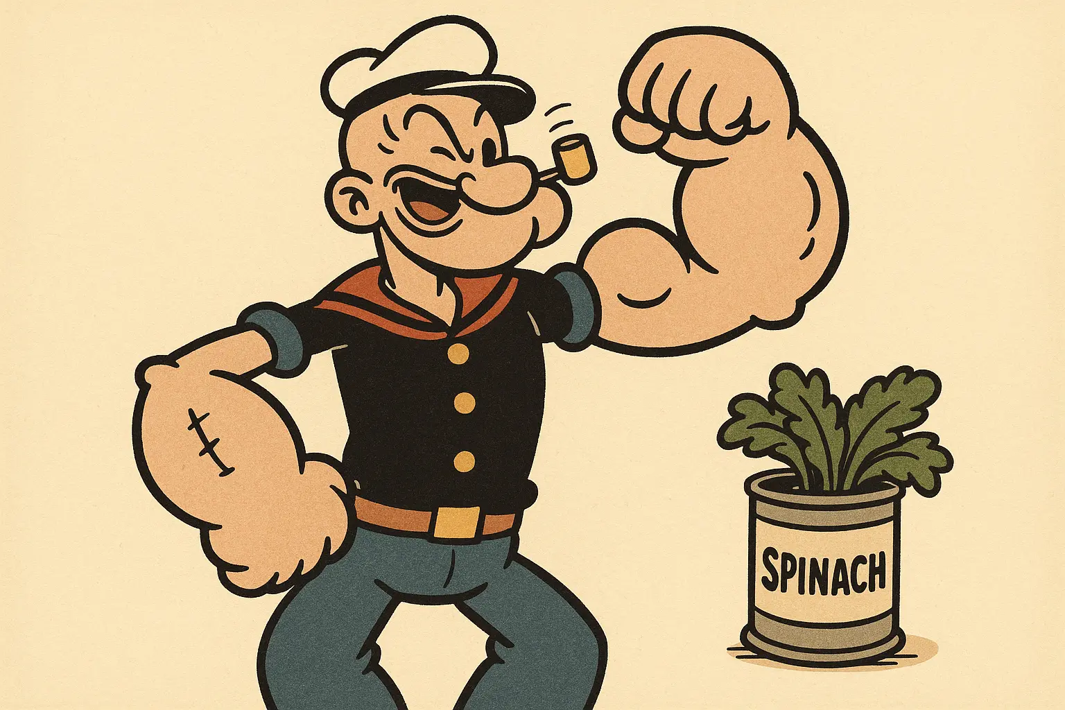 Classic Popeye tattoo design showcasing traditional sailor elements
