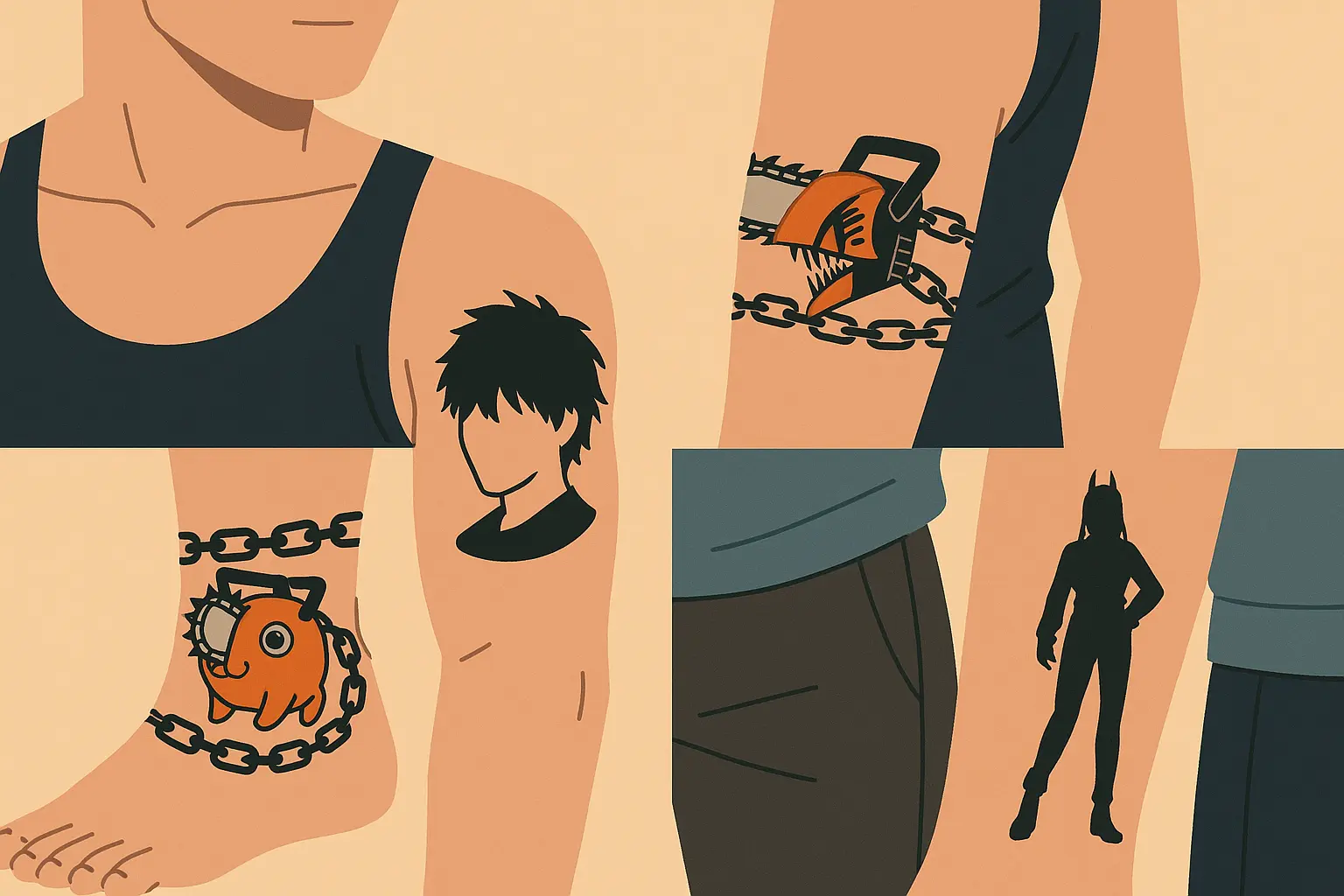 Chainsaw Man tattoo design showcase