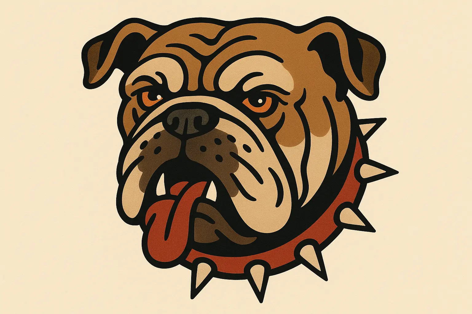 Classic American Traditional English Bulldog tattoo design