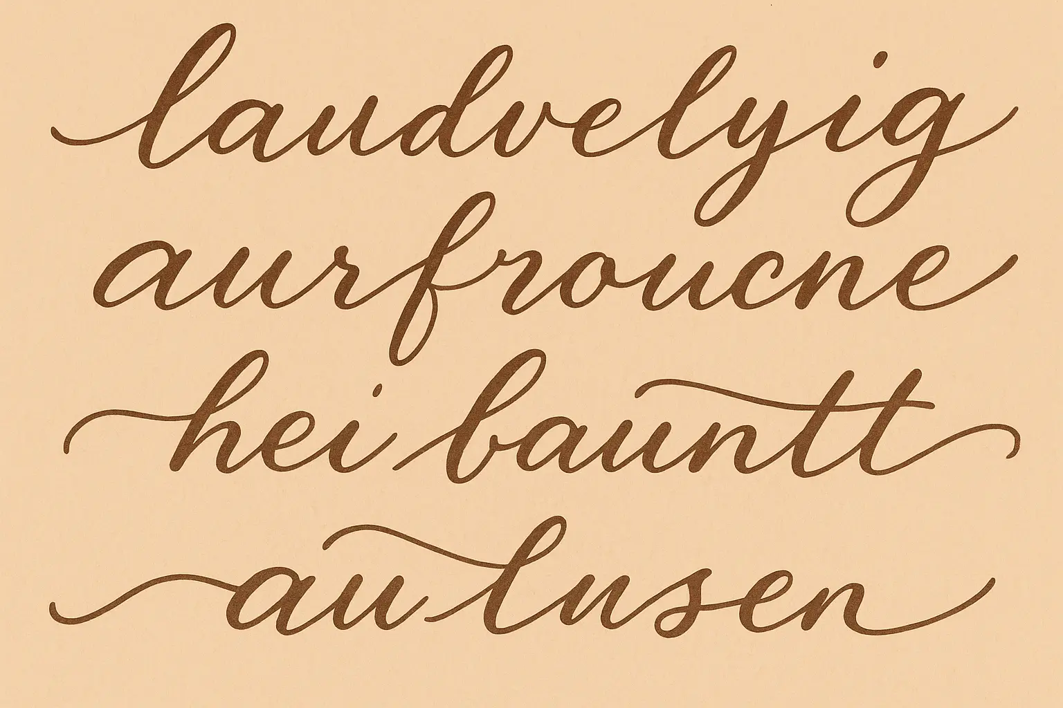 Handwritten style message tattoo in brown ink