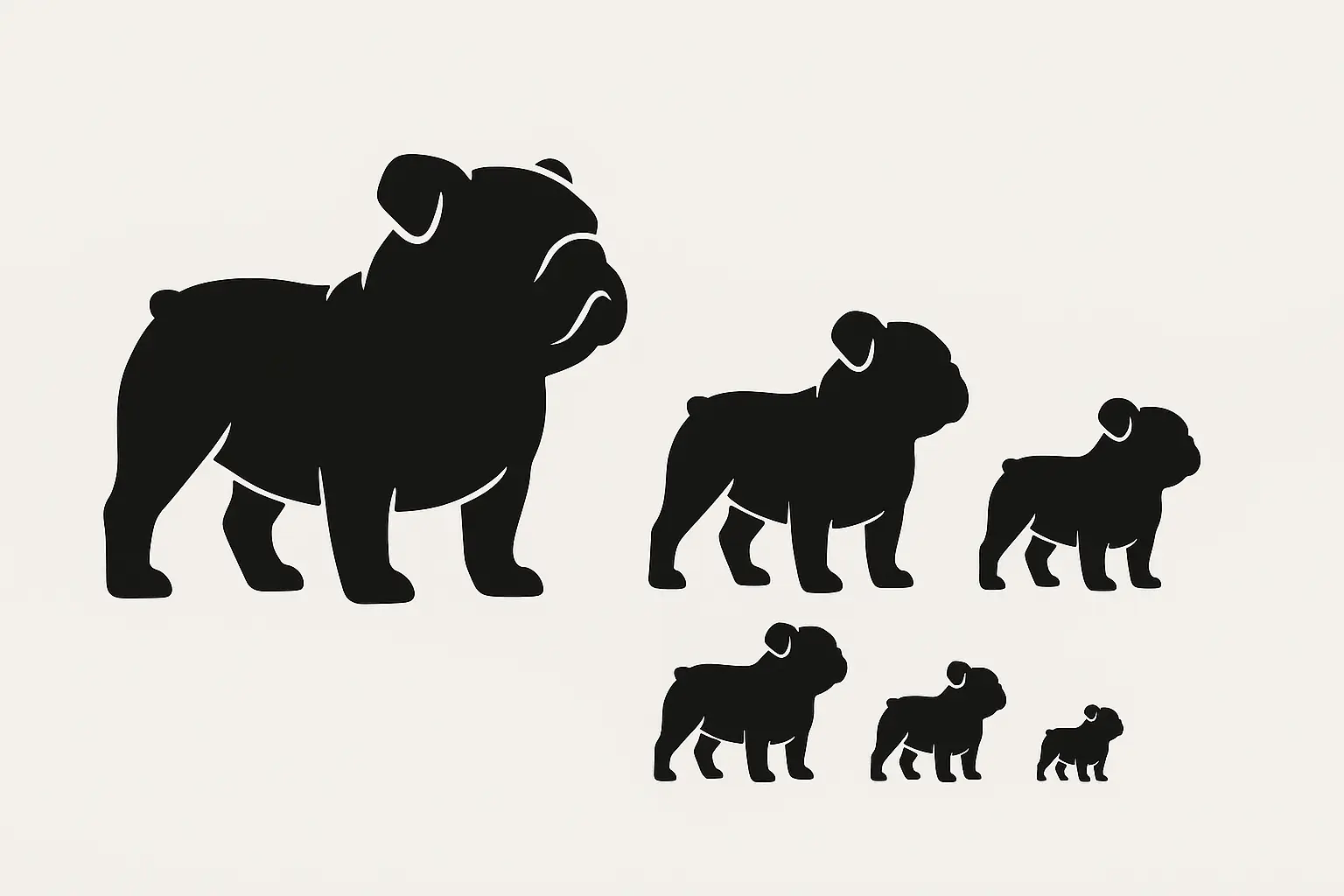 Tiny Bulldog Silhouette tattoo