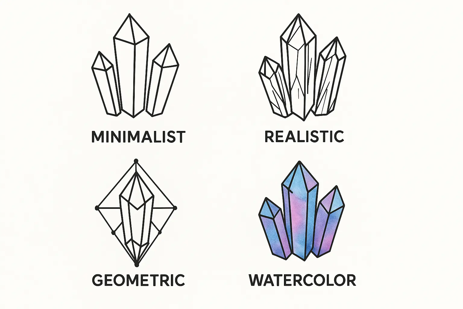 Crystal tattoo design inspiration showcase