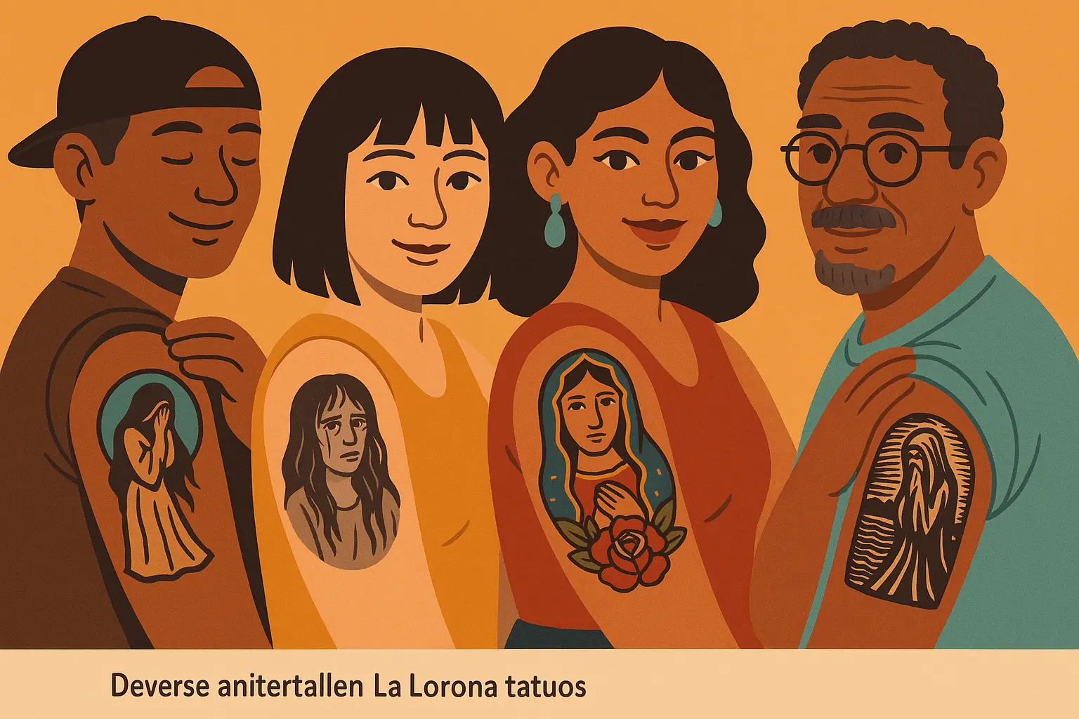 Symbolic La Llorona tattoo representing maternal grief and protection