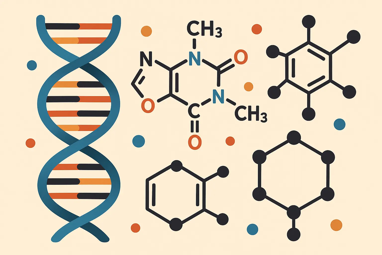 Molecular and chemical structure tattoo designs