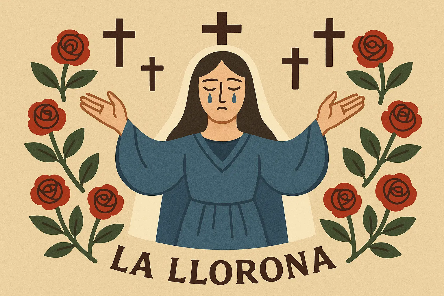 Protective La Llorona tattoo design with guardian symbolism