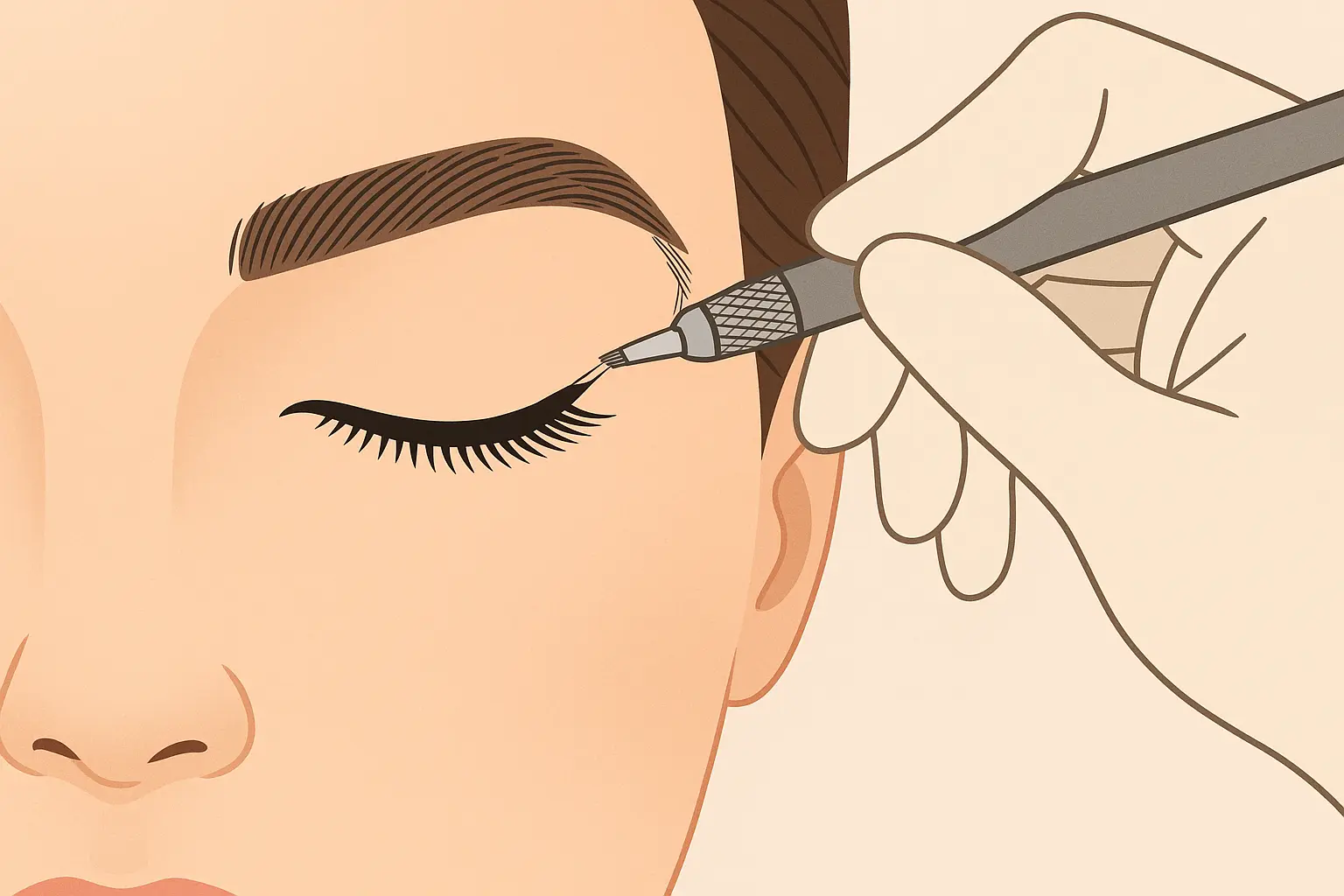 microblading natural hair stroke technique