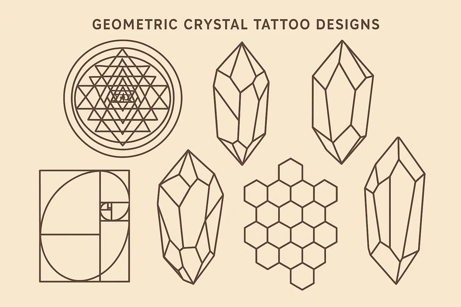 Watercolor crystal tattoo art