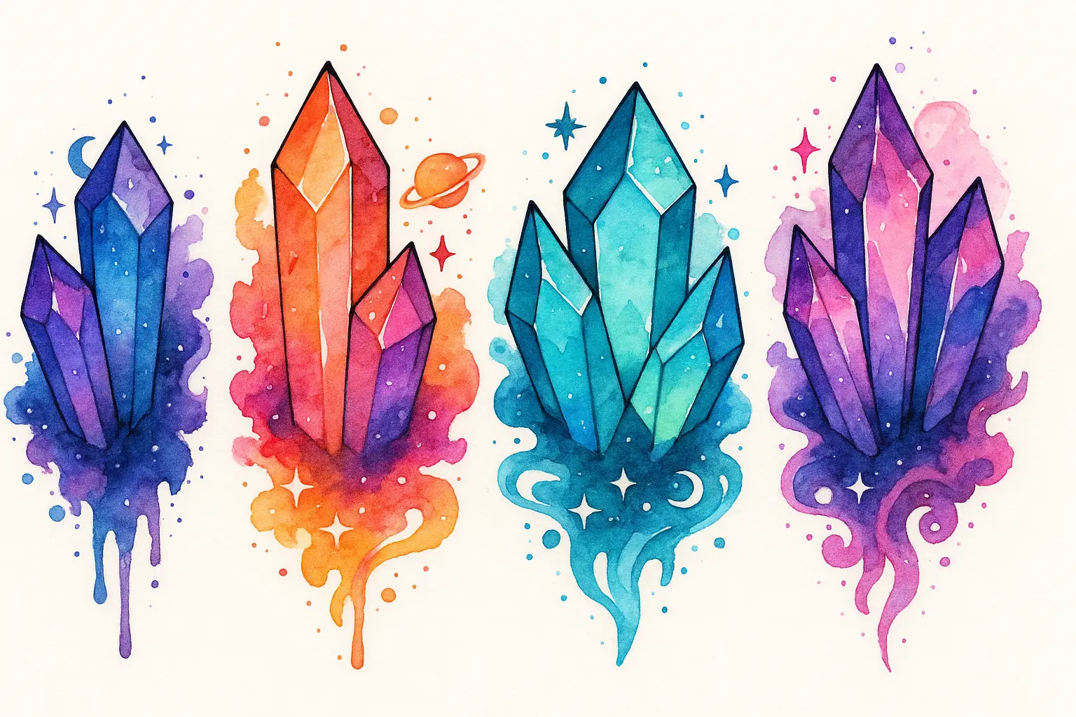 Crystal combination tattoo clusters