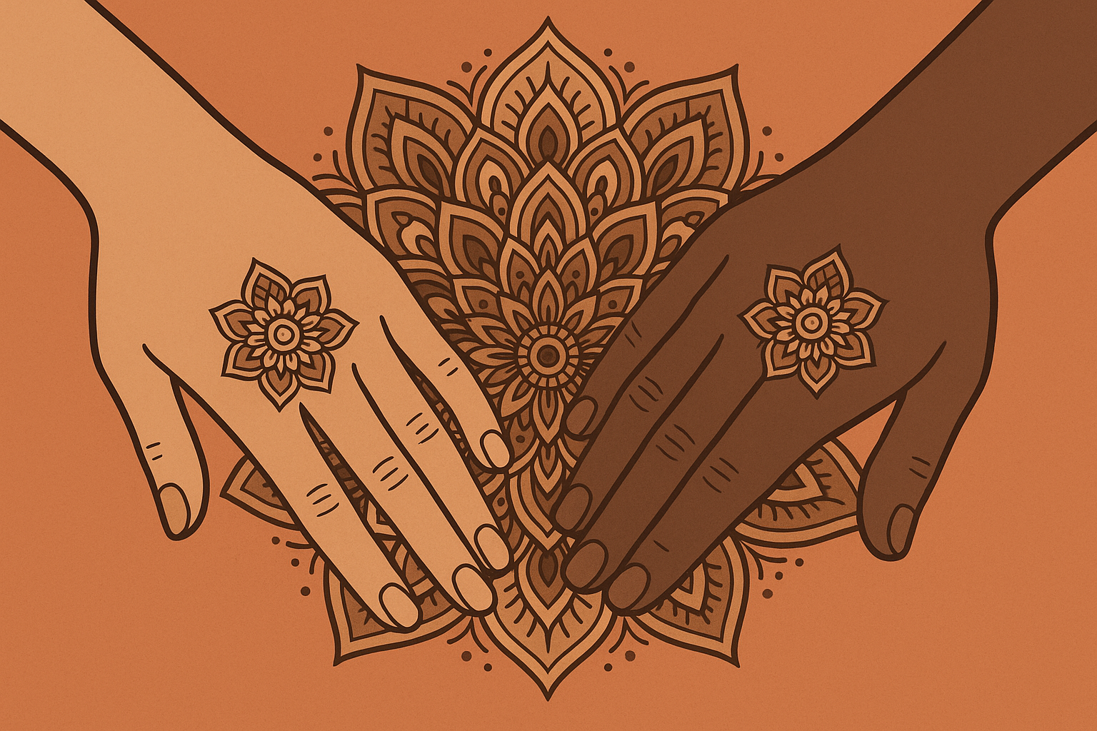 Matching mandala wedding ring tattoo elements