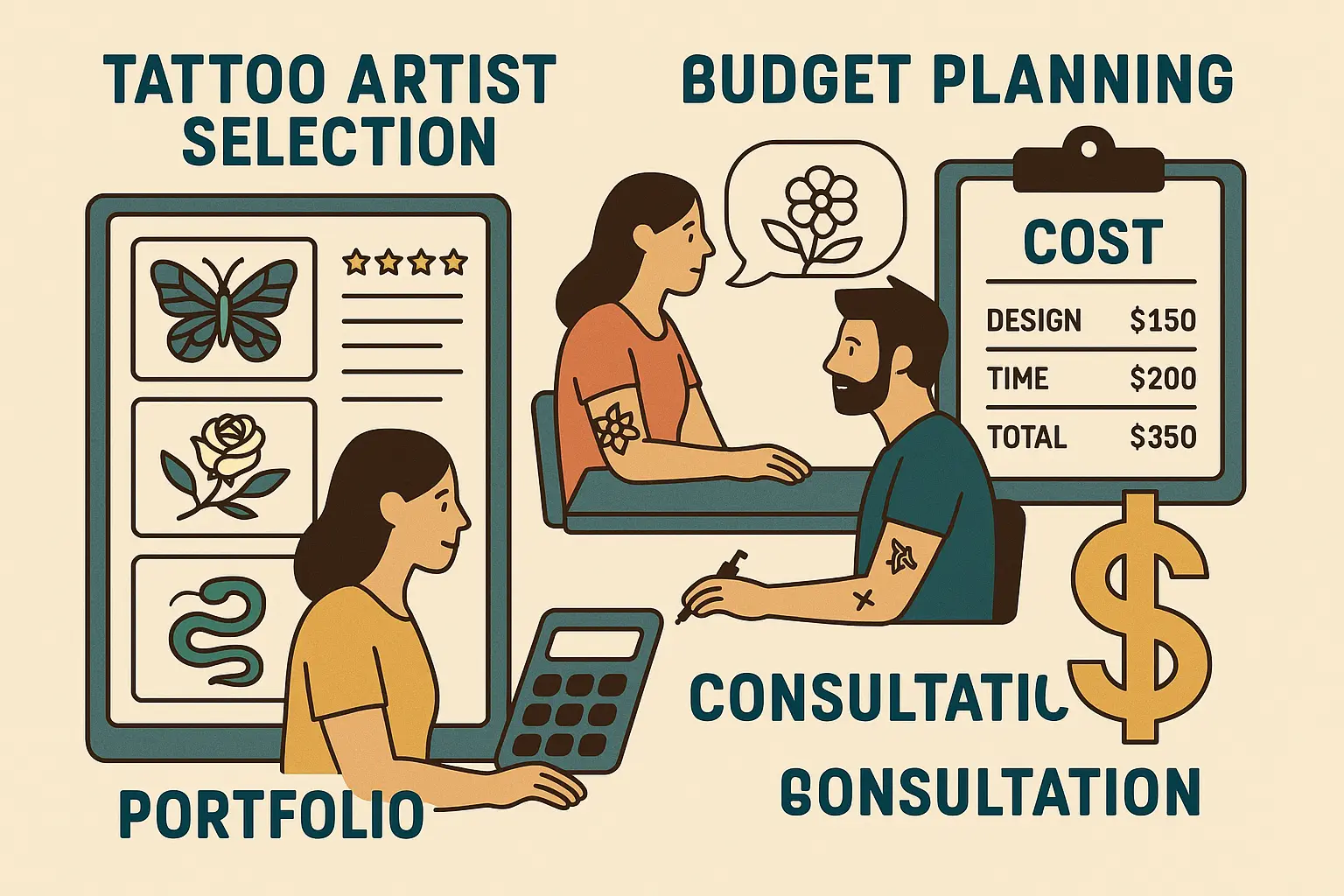 Working with tattoo artists and budget planning