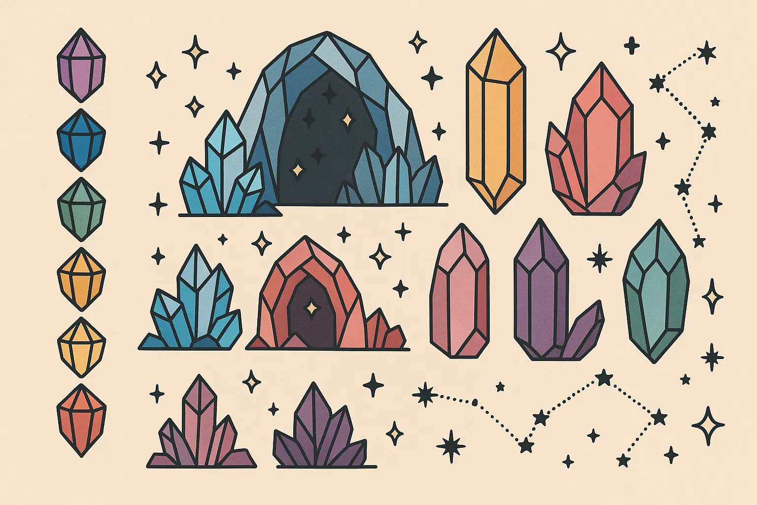 Placement-specific crystal tattoo locations