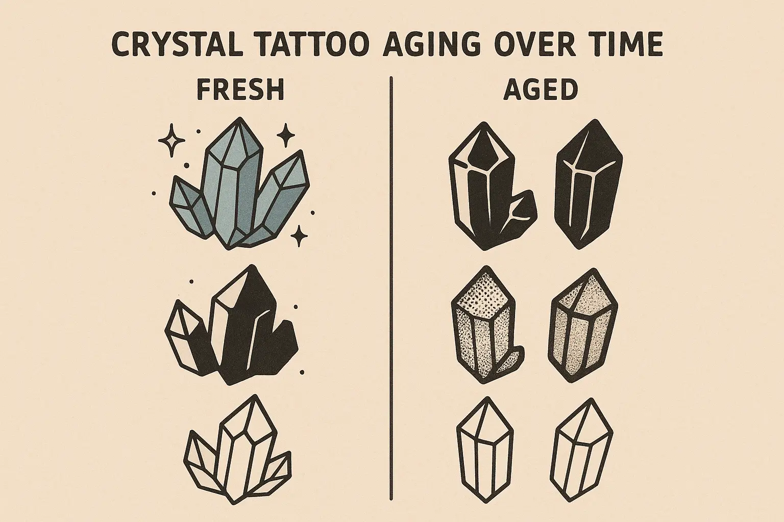 Crystal tattoo design tools and creation