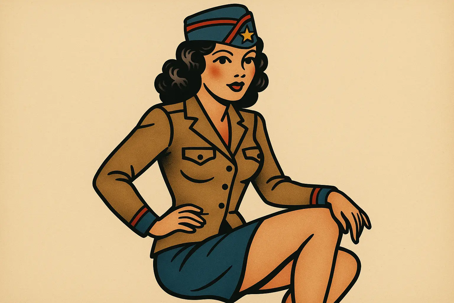 Military pin-up and portrait tattoo designs